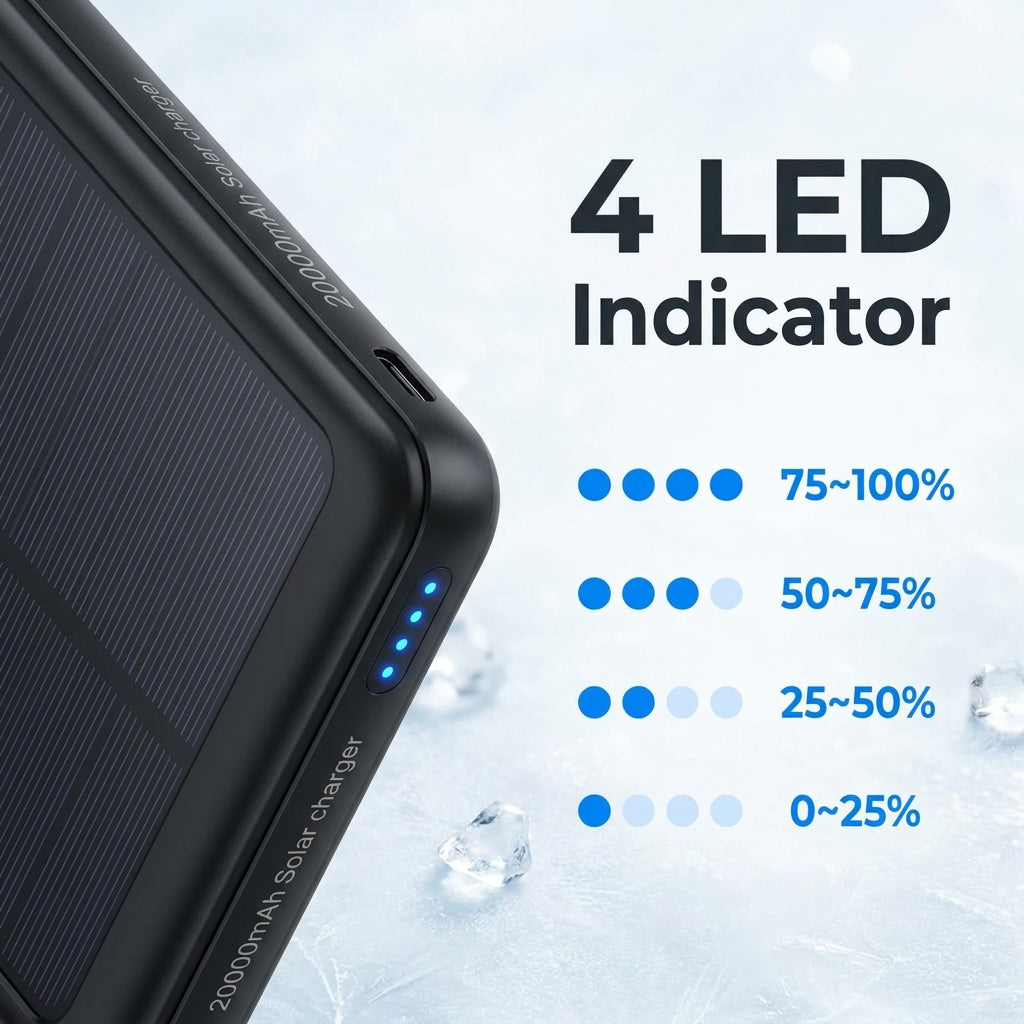 Kinetic 20000mAh Solar Powered Portable Charger