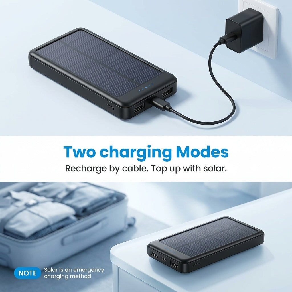 Kinetic 20000mAh Solar Powered Portable Charger
